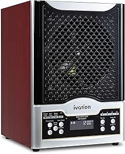 Ivation 5-in-1 HEPA Air Purifier & Ozone Generator W/Digital Display Timer and Remote, Ionizer & Deodorizer 3,700 Sq/Ft – HEPA, Carbon and Photocatalytic Filters, UV Light and Negative Ion Generator