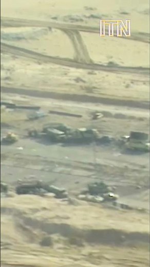 "Highway of Death" Aerial Footage - Gulf War Desert Storm Aftermath (1991)