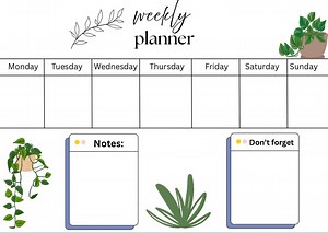 Simple Weekly Planner: Digital , Minimalist , Undated & Printable - Etsy Canada