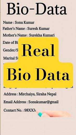 How to Write a Simple Bio-Data for Job Application | Biodata Example