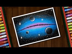 Galaxy Drawing for beginners with Oil Pastels - step by step