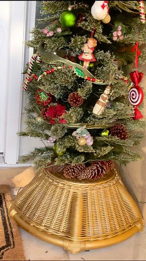 Are you wondering how many more days until Christmas? The answer is not enough! I'm still decorating for Christmas and there are more Christmas decorations to put up and Christmas crafts to make! I'm not going to show you how to decorate a Christmas tree but I will show you how to make a DIY tree stand out of the base of a wicker swivel chair we found at the side of the road. Yup, I've been garbage-picking again! I found the perfect base for my porch holiday time Christmas tree! Come! Won't you