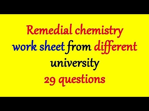 Remedial chemistry work sheet from different Ethiopian university