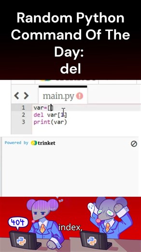 Random Python Command Of The Day, del #coding #python #programming