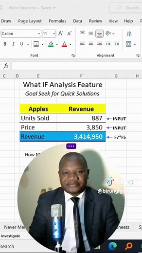 How to use Goal Seek feature in Excel's What IF Analysis #exceltricks #exceltrainings #excelhacks #excel365 #microsoftexceltricks