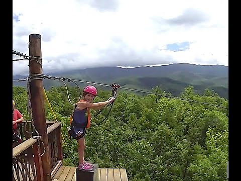 BEST ZIPLINE in Gatlinburg - CLIMB Works Zipline & Canopy Tours Longest run is 1,600 FEET!