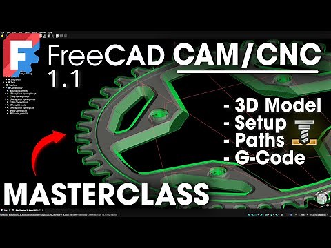 FreeCAD 1.1 - Tutorial CNC/CAM - Masterclass - Complete Project (3D Model, Setup, Path & G-code)