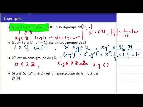 (Groupes-03) Sous-groupes d'un groupe: définition, critères et exemples