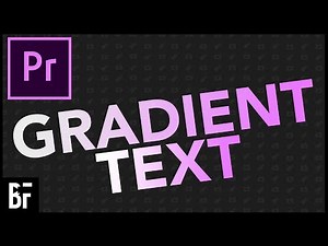 Gradient Colour Text in Premiere