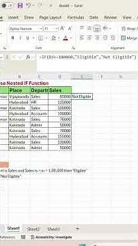 Nested IF in Excel | Multiple Conditions Made Easy #excel #excelformula #trendingshorts
