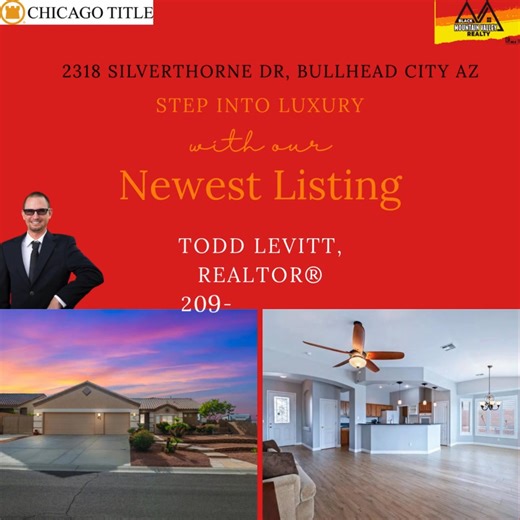🏡 Just Listed in Bullhead City! ☀️ Your dream desert retreat awaits at 2318 Silverthorne Drive in the highly desirable 55 Fox Creek community! This 2 bed, 2 bath, 1,319 sq. ft. home has it all — a private pool, 3-car climate-controlled garage, and RV parking! 😍 Enjoy breathtaking mountain views, a bright open floor plan, granite countertops, plantation shutters, and a cozy gas fireplace. The primary suite features a bay window, walk-in shower, and dual sinks for added luxury. Outside, unwind i
