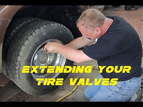 Make your truck's dually rear inner tire valves accessible from the outside tire.