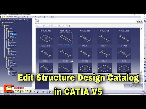 How to Edit Structure Design Catalog in CATIA V5 | How to add Pipes in CATIA V5 | #cadguruji