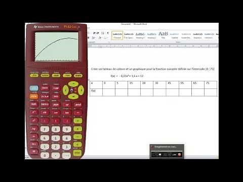 Créer un tableau de valeurs et un graphique avec la TI 82.stats.