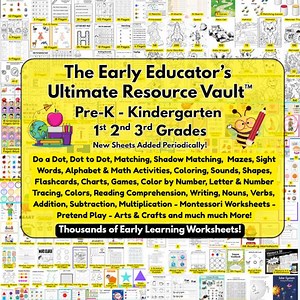 Pre-k Preschool & Kindergarten Printable Worksheets,homeschool Activities,letters,shapes,colors, Tracing,montessori,pretend Play,crafts - Etsy
