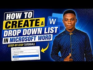 How to Create a Drop Down List in Microsoft Word (Step-by-Step Tutorial)
