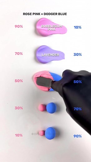 Rosy Pink Blue Color Mixing Combination!