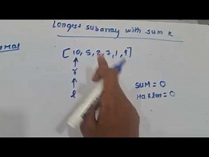 Longest Subarray With Sum K using Sliding Window | Two Pointer Approach | Java