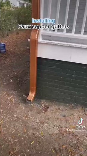 Want copper gutters? Here’s a cheaper option. Check out these faux gutters on a historic home