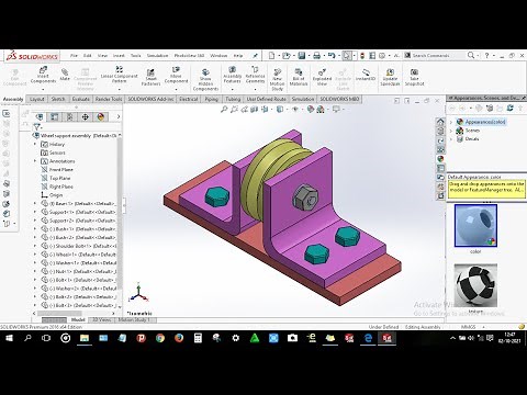 How to design wheel support assembly in solidworks