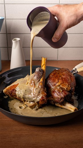 Andy Cooks on Instagram: "Slow Roasted Leg of Lamb with Confit Garlic Sauce Ingredients 1.5kg (3.3 lbs) lamb leg, bone in sea salt and black pepper, to season 30 cloves garlic, peeled 2 red onions, quartered 8 sprigs rosemary 4 sprigs thyme 3 fresh bay leaves 750ml (3 cups) beef stock Method Step 1: Prep the lamb Preheat the oven to 150°C fan forced (300°F). Season the lamb with salt on all sides. Place the garlic in the base of a large heavy-based roasting pan, then top with the lamb. Place the