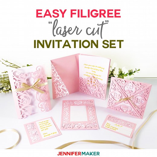 DIY Wedding Invitation Templates - Free "Laser Cut" Set