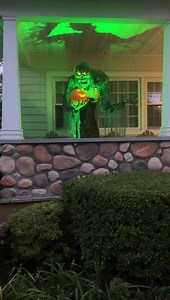 4.2K views · 141 reactions | Jack stalker 7 foot electric animatronic available at https://TheHorrorDome.com￼ Green light added for extra ambience.￼ | The Horror Dome | Facebook