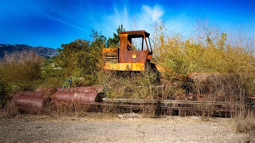 A log loader left untouched for 26 years