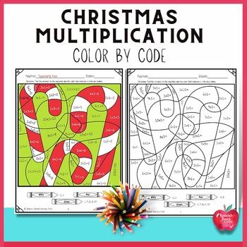 Christmas Multiplication Color by Number | 3rd–5th Grade Holiday Math Fun