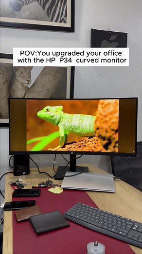 Level up your workplace with the HP P34 Curved Monitor. It comes with 1 Type-C port, 1 HDMI port, 1 DisplayPort and 4 USB ports. #gadgetconnect #gadgetshop #gadgetstoreke #gadgetloverske #nairobigadgets #techhavenke #curvedmonitor #gamingsetup #officesetup #techtok #monitors #hpmonitor