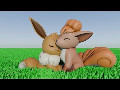 Eevee and Vulpix in love