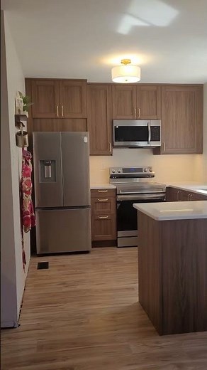 Another amazing kitchen remodel in Richmond, VA with IKEA's cabinets, ENKOPING doors, walnut effect