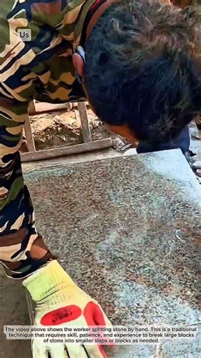 Skills in splitting rocks by hand