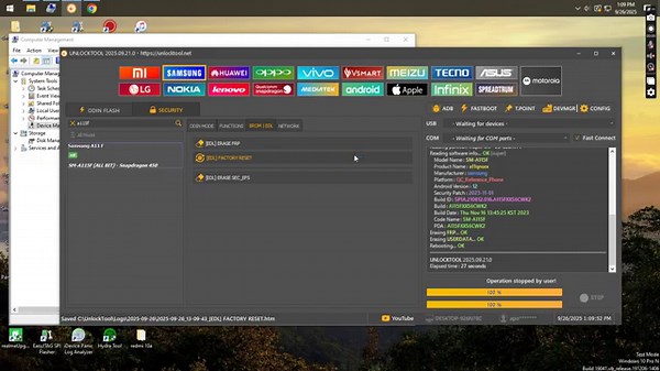 Samsung A115f FRP was removed successfully test point Qualcomm