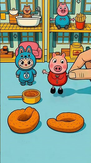 Peppa pig & Labubu bilibili funny cartoon animation #peppapig #labubu #animation #bilibili