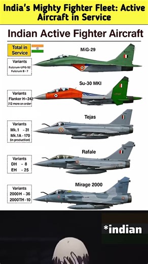 India's Mighty Fighter Fleet: Active Aircraft in Service #short #military