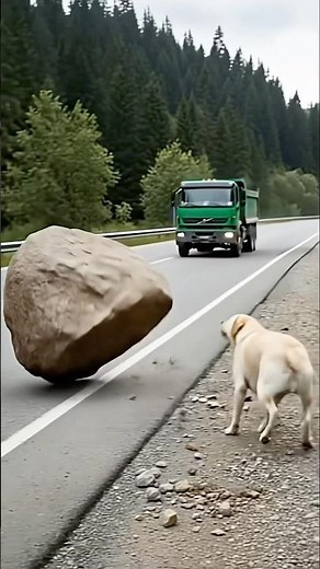 Labrador Dad Rescues His Puppy with Help from a Kind Driver #labrador #dog