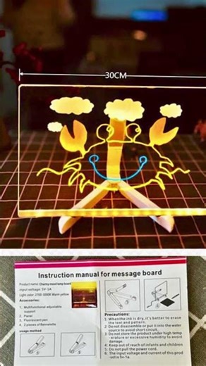 Acrylic LED Drawing Board with 7 Color Markers | Glow Erasable Magic Memo Board for Kids & DIY Fun