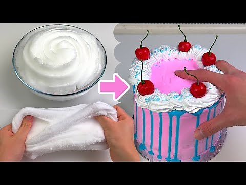 GIANT Satisfying Slime Cake ASMR + Decorating & Icing Tutorial 🧁
