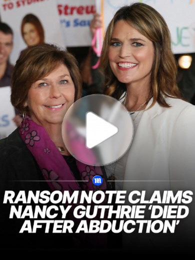One of the ransom notes received by Nancy Guthrie's family included an apology for accidentally killing her, according to a new report. The 'apology' note, which came from seemingly credible emails, arrived at the Guthrie family's home on February 6. It said that Guthrie had been accidentally killed, and offered to deliver her body back to the family for a sum of $4 million. Guthrie, who is the mother of NBC News Today anchor Savannah Guthrie, was kidnapped from her home in Tucson, Arizona, on t