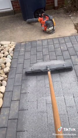 Poly sanding pavers. #hardscapebrotherhood