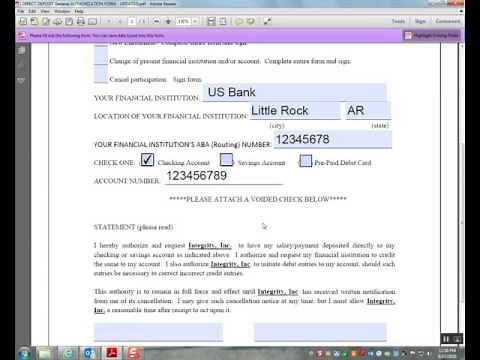 Direct Deposit Form