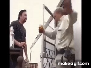 Man falls down stairs meme on Make a GIF