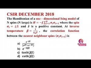 9. Ising model I CSIR PHYSICS I JL DL SET JEST UPSC Physics I Dr. Nagaraju Pendam