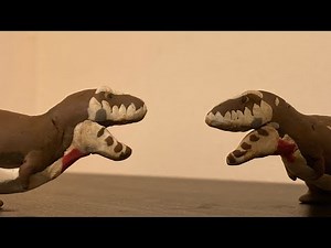 T-Rex fight as Simba vs Scar from The Lion King (claymation video)