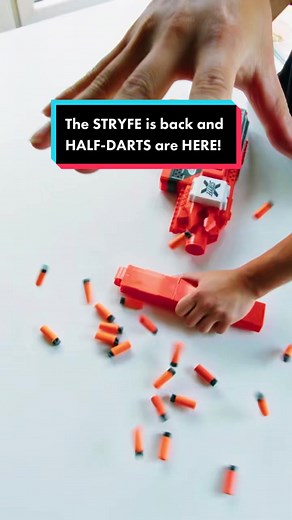 Introducing the NERF PRO STRYFE X, the first high-performance HALF-DART blaster from NERF! And yes, ACCUSTRIKE Half-Length darts are FINALLY HERE. 🔥 #nerf #fyp #foryou #blaster #darts #stryfex