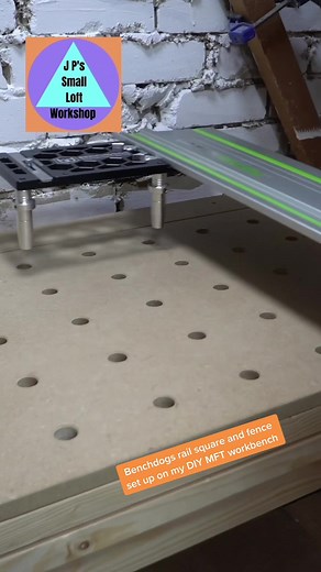 DIY MFT Cross Cut Station Setup with Benchdogs Rail Square and Fence
