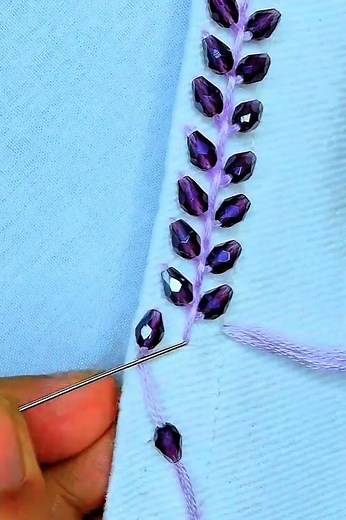 HOW TO SEW BEADED EDGES ON FABRIC | SIMPLE & STUNNING DESIGN #sewinghack