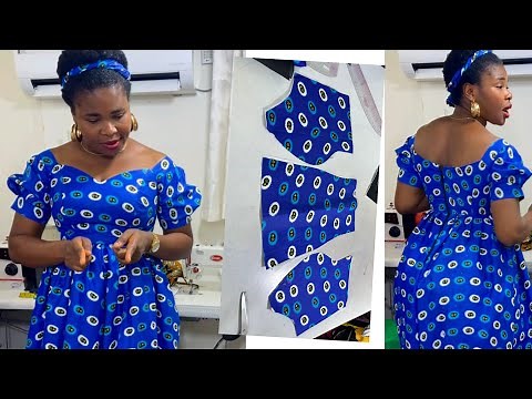 How to cut an off shoulder dress : A COMPLETE GUIDE TO CUTTING THE FRONT, BACK AND SLEEVE PATTERN