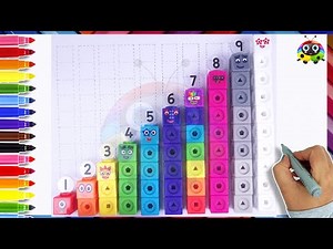 Draw & Color Numbers🔢 & Build NUMBERBLOCKS With Mathlink Cubes 1 - 10 | Easy Art Ideas